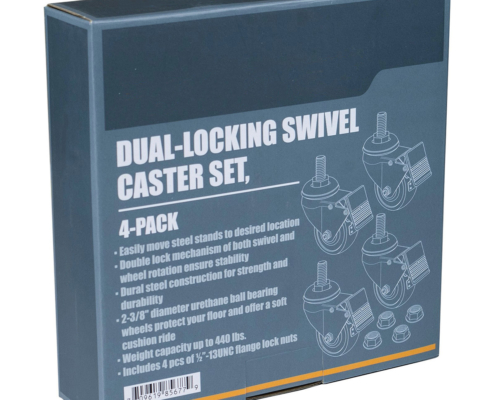 17202T Dual Locking Swivel polyurethane Caster Wheels Set-Package