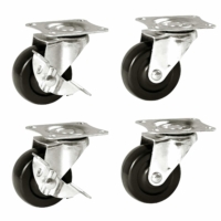 17211T Low Profile Rubber Swivel Plate Casters, 2 inch